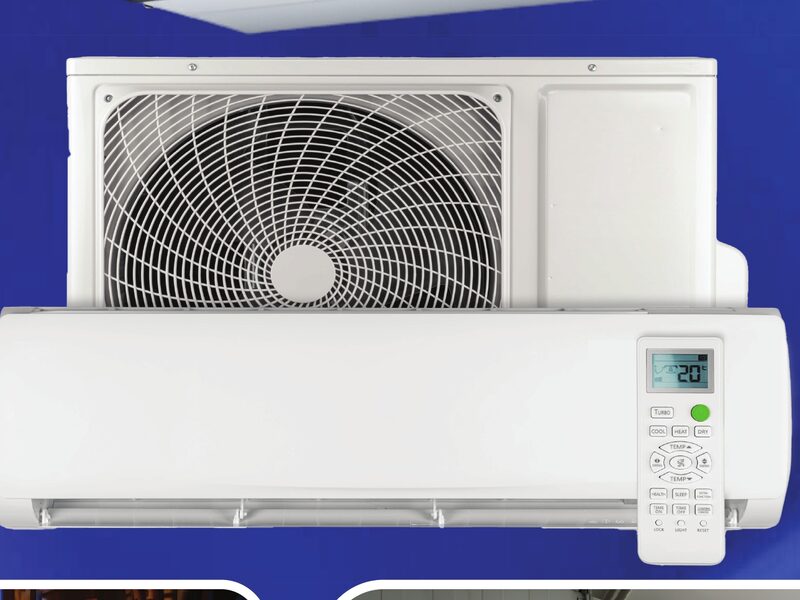 A split air conditioning indoor unit, outdoor condenser and remote control
